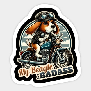 Beagle Biker Sticker